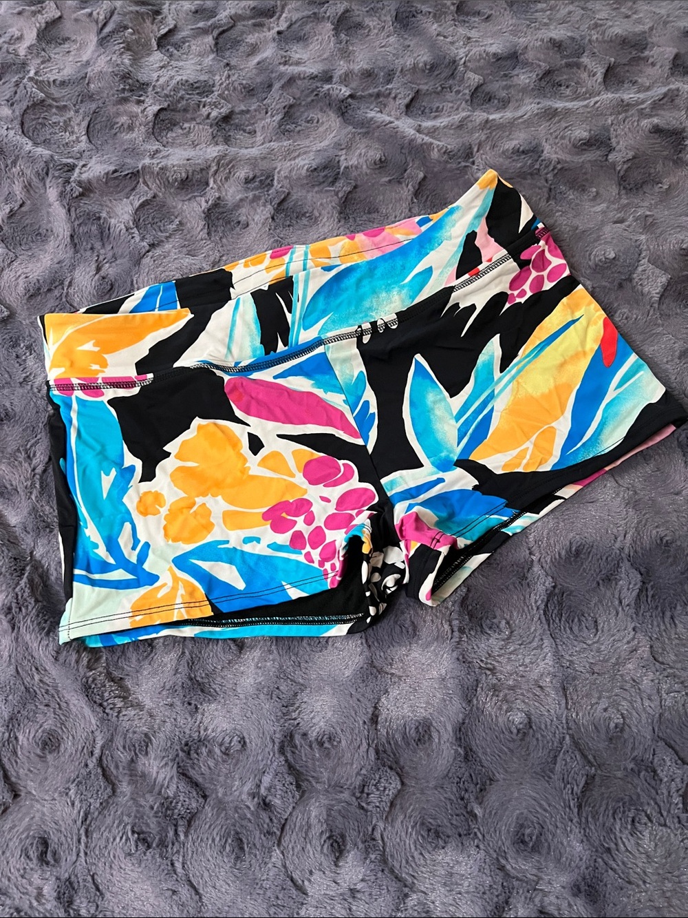 DSG Women's Tropical Print Swim Shorts - Black, Blue, Yellow, Pink